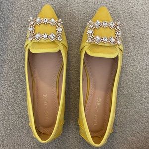 Yellow Rhinestone Flats
